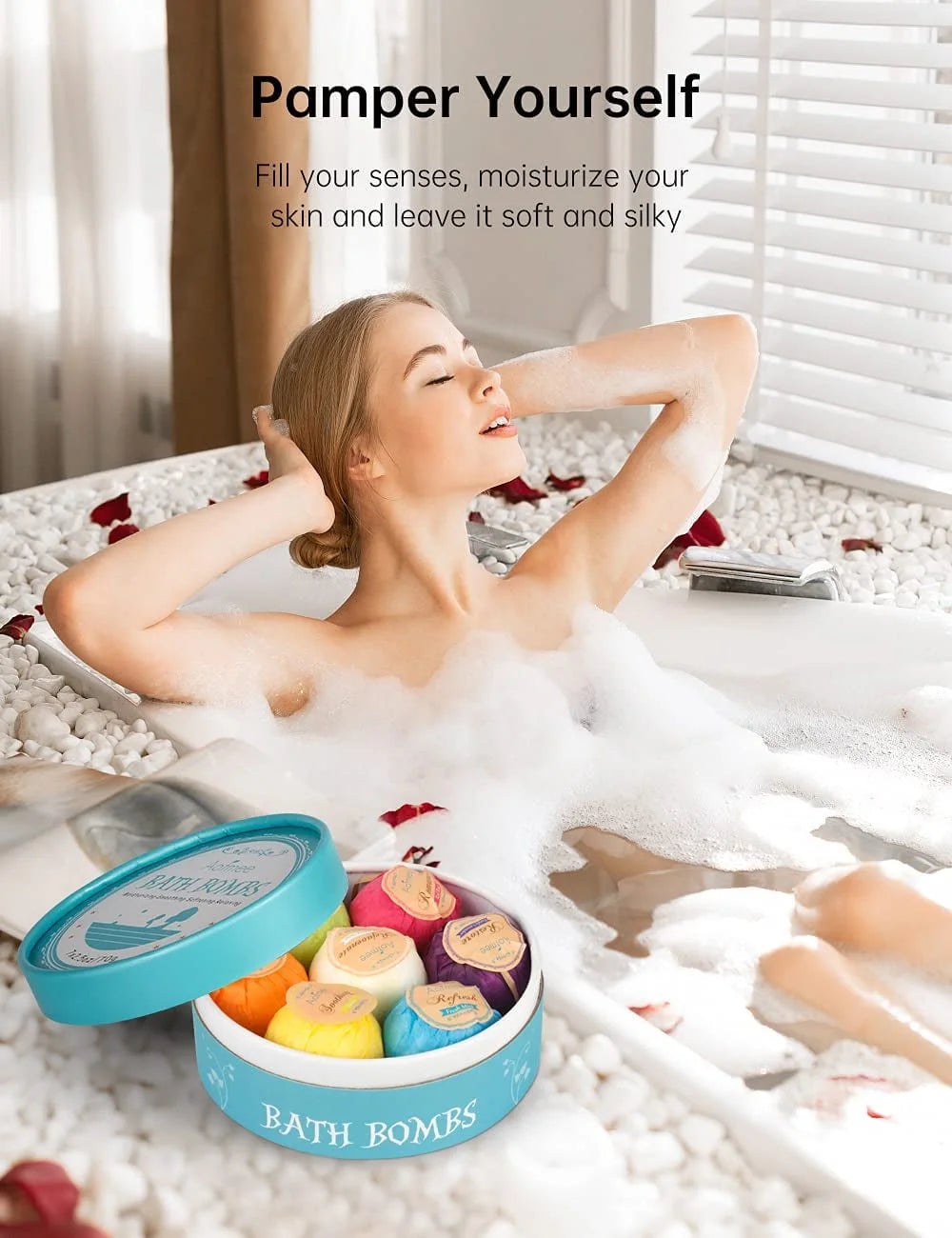 Bath Bombs Set, 7 Natural Spa Bubble Bath Salts, Self Care Gifts Fizzy Suit, Perfect Easter Birthday Mother'S Day Gift for Women Men Kids