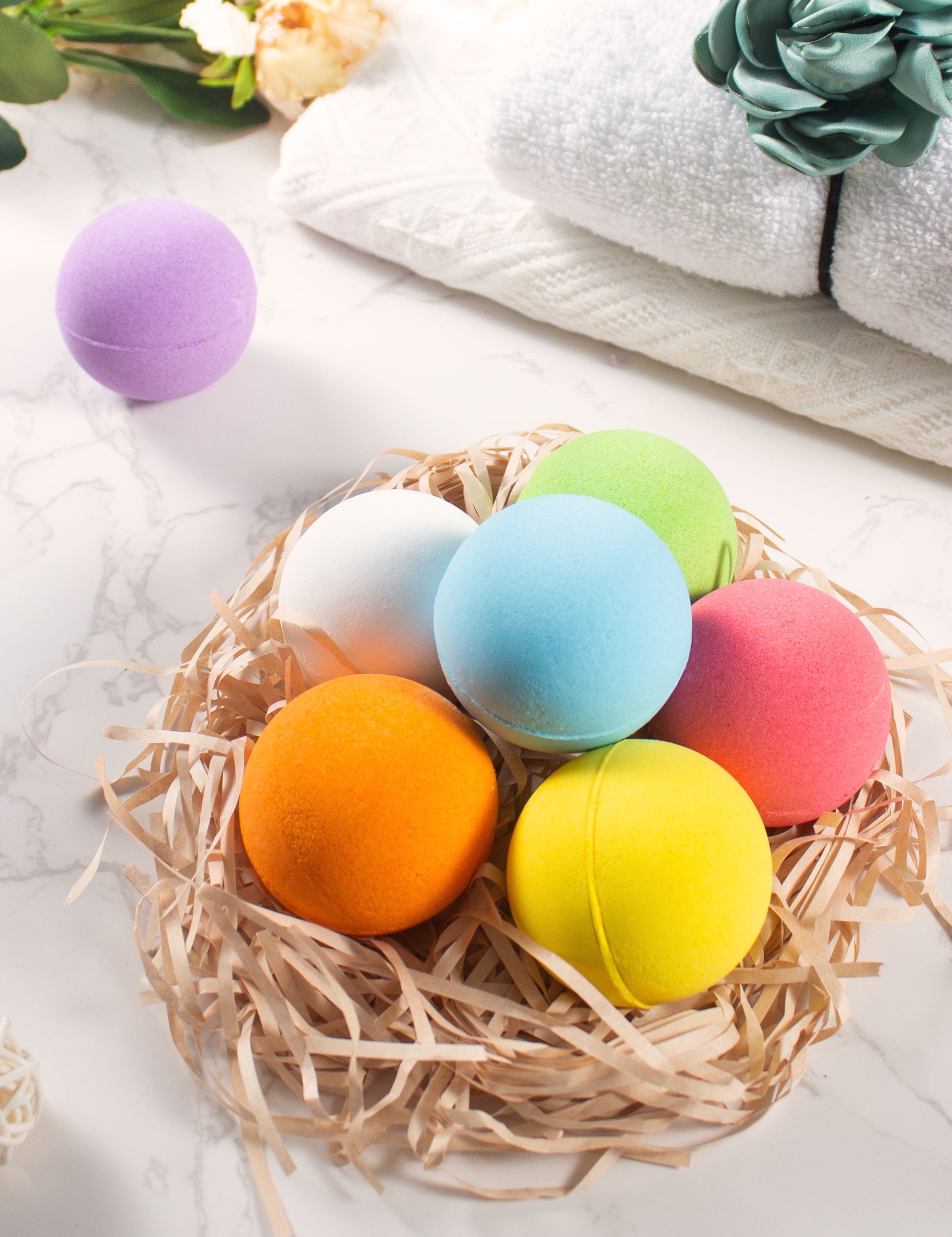 Bath Bombs Set, 7 Natural Spa Bubble Bath Salts, Self Care Gifts Fizzy Suit, Perfect Easter Birthday Mother'S Day Gift for Women Men Kids